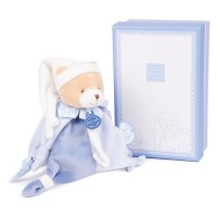 doudou attache tétine ours bleu