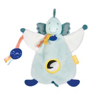 DC3940-Doudou marionnette d'éveil Dinosaure vert Filou - 25 cm