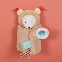 DC3951-Doudou Ours marron avec cape - Papillotte - 3 EN 1