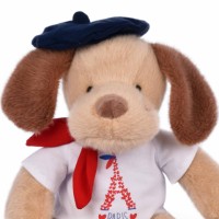 Peluche chien marron clair  T Shirt Tour Eiffel - 28 cm- SP4290-0.jpg
