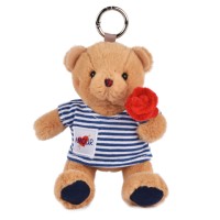 Peluche Ours porte cle avec rose - Le Romantique - 15 cm- SP4517.jpg