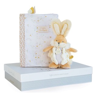 Coffret cadeau naissance lapin de sucre + protège carnet de santé