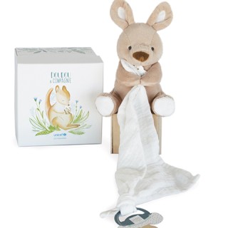 Doudou attache-sucette peluche kangourou - 12 cm - Unicef