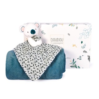 Coffret cadeau plaid et Doudou Yoca le koala - 70 x 100 cm