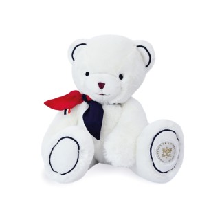 Peluche ours blanc fabriqué en France - L'Ours Élysée - 30 cm