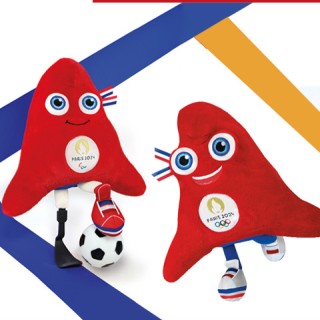 Duo de peluches mascottes Olympique et mascotte Paralympique JO paris 2024 - 23 CM