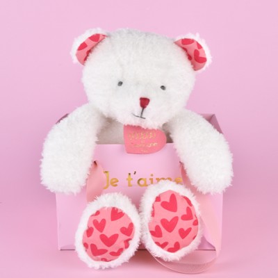 OURS JE T'AIME en sac cadeau - 25 cm