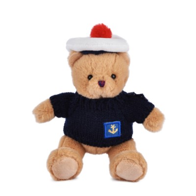 Peluche porte-cle Ours Marin avec pull over - 15 cm