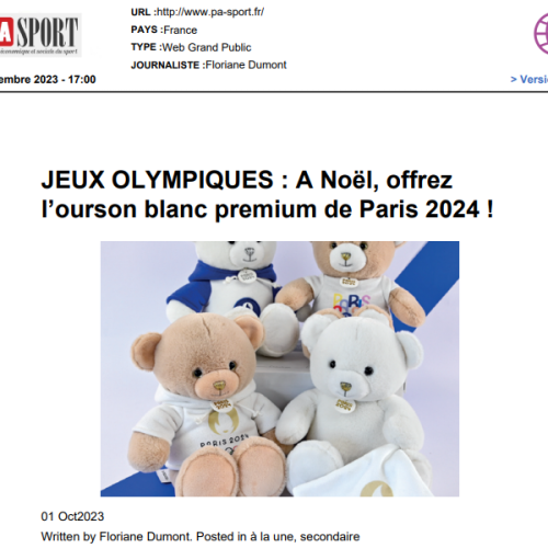 Mascotte JO, Jeux olympiques, JO, Paralympiques, Ourson Blanc,  évènements sportifs, Paris 2024