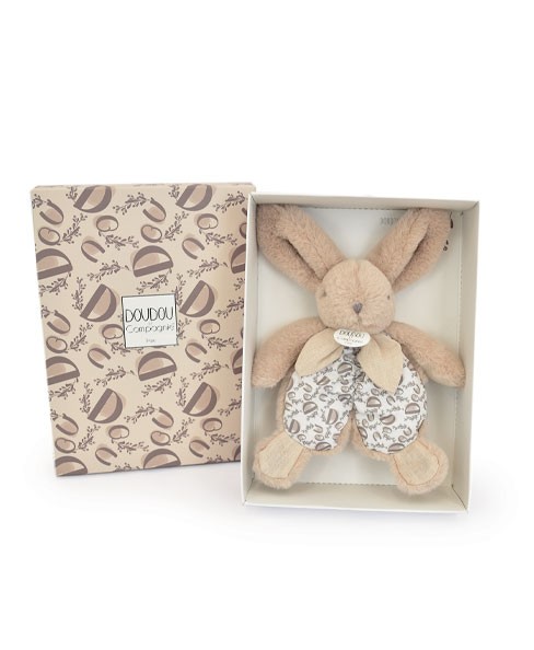Doudou lapin Beige - Doudou plat - 18  cm