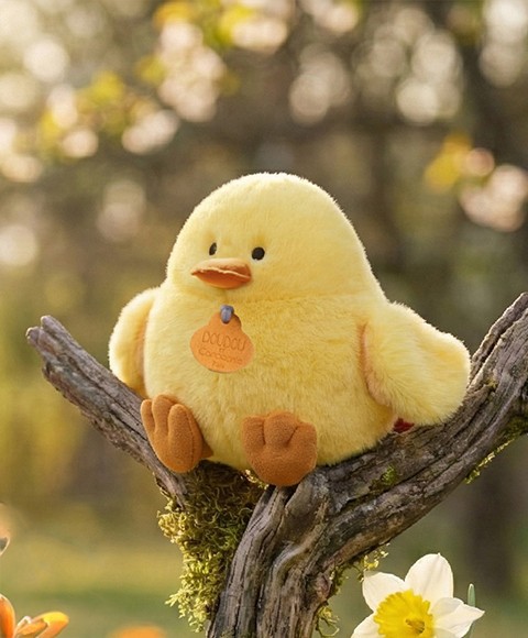 Peluche poussin jaune - 15 cm