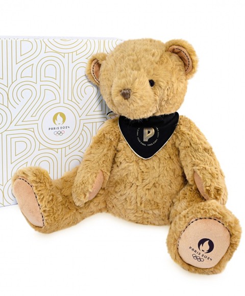 Ours en peluche marron Paris 2024 - avec bandana