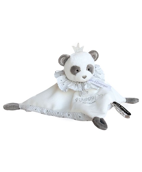 DC3536-Doudou plat Panda gris - Attrape-rêves - 20 cm