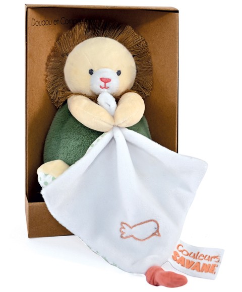 lion en  peluche marron avec doudou - DC4066