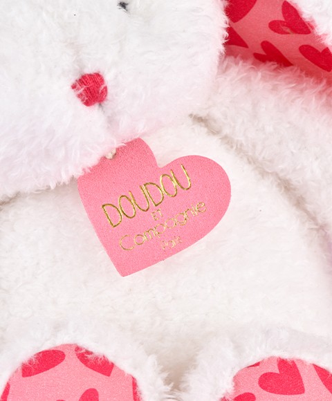 LAPIN JE T'AIME médaillon rose en forme de coeur