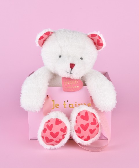 OURS JE T'AIME en sac cadeau - 25 cm