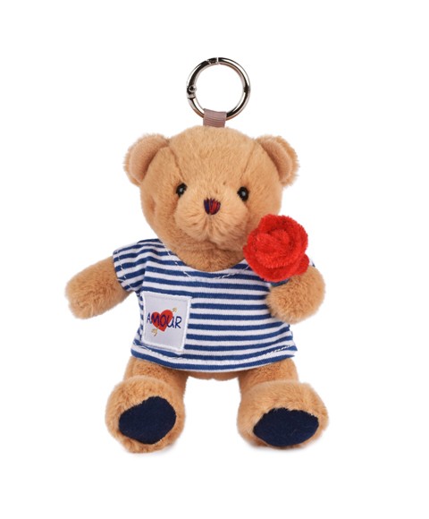 Peluche Ours porte cle avec rose - Le Romantique - 15 cm- SP4517.jpg
