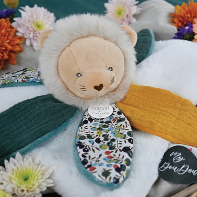 Doudou LION avec pétales - BOH'AIME - 27 cm