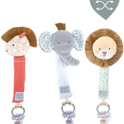 Attache sucette Animaux de la Savane - 18 cm- Modèle aléatoire