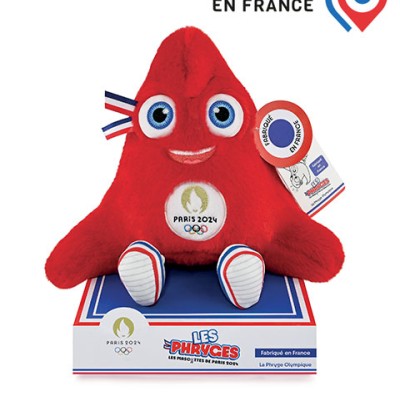 Peluche Mascotte Officielle Jeux Olympiques Paris 2024 - Fabriquée en France - 30 cm