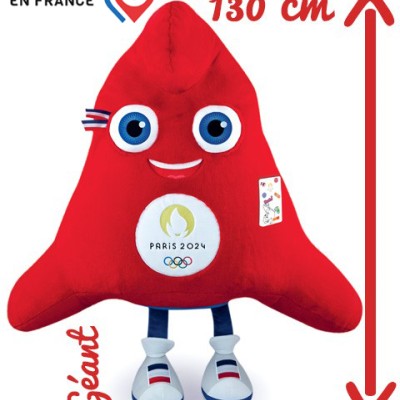 Peluche géante Mascotte Officielle Jeux Olympiques Paris 2024 - 130 cm - Fabriquée en France