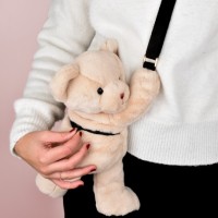 Sac bandouliere  peluche ours beige - DC4378