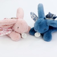 Lapin DOUDOU® - Porte-clés  duo bleu Rose DC4370