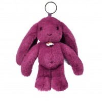 Porte clés peluche lapin prune doudou et compagnie