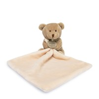 302- doudou ours mouchoir marron clair