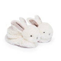 chaussons bébé lapin marron et beige
