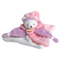 DC2920-1 Doudou plat Ours Collector rose - 24 cm