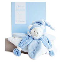 DC2921-1 Doudou plat Ours Collector bleu - 24 cm