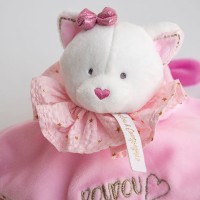 DC3538-Doudou plat Chat rose - Attrape-rêves - 20 cm