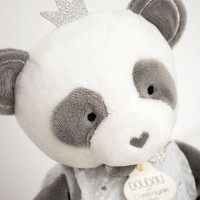 DC3544-Peluche Panda gris avec doudou- Attrape-rêves - 28 cm