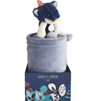DC3648-Couverture bébé en polaire avec Doudou Loup - 70 x 100 cm
