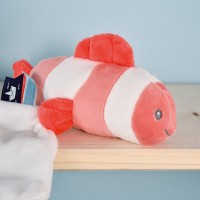 DC3655-Peluche poisson clown mignon avec doudou - corail - 16 cm