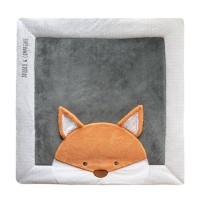 DC3716-Tapis de Parc Renard  - gris / orange - 100 x 100 cm