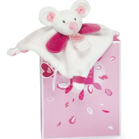 DC3835-Mini doudou Souris rose et beige - 20 cm
