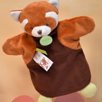 DC4003-Marionnette à Main Panda roux et marron - 25 cm