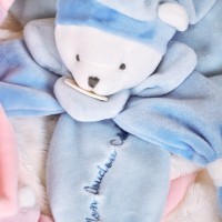 DC2921-41.jpg  Doudou plat Ours Collector bleu - 24 cm