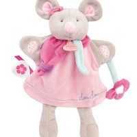 DC3085-Marionnette à main Souris Pearly rose - 28 cm