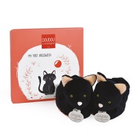 DC3891-Chaussons bébé forme Chat noir - 0-6 mois