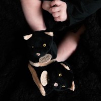 DC3891.jpg Chaussons bébé Chat noir - 0-6 mois