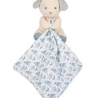DC3963-Doudou mouchoir chien bleu en coton BIO -15 cm