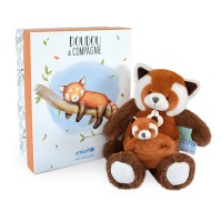 DC3985-2.jpg Peluche Panda roux avec bébé et boite
