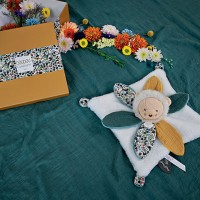 DC4025.jpg Boite Doudou pétale lion jaune et vert