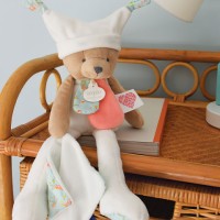 DC4060-Doudou ours pantin 3 histoires - Blanc