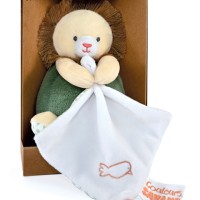 lion en  peluche marron avec doudou - DC4066