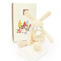 Doudou Lapin beige avec mouchoir - Sweety - 25 cm- DC4186-1.jpg