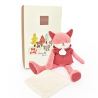 Doudou Renard rose avec mouchoir - Sweety - 25 cm- DC4189.jpg